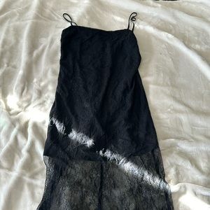 NWOT ABERCROMBIE SQUARE NECK SLIP LACE MIDI DRESS. SIZE MP